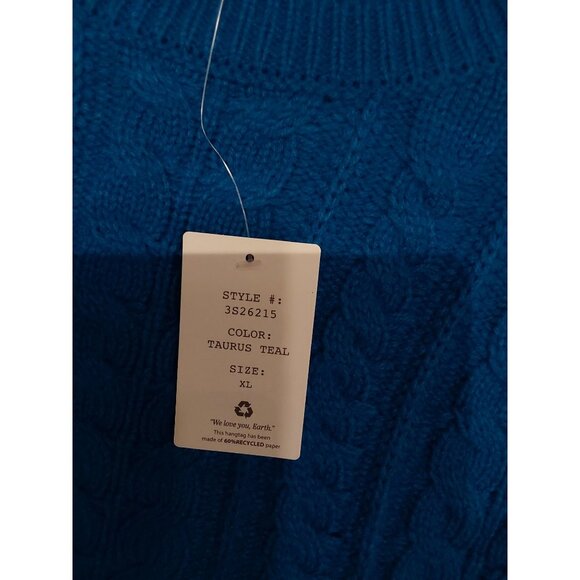 NEW HIPPIE ROSE Women's Oversized Cropped Cobalt Blue Cable Knit Sweater. XL - Picture 11 of 11